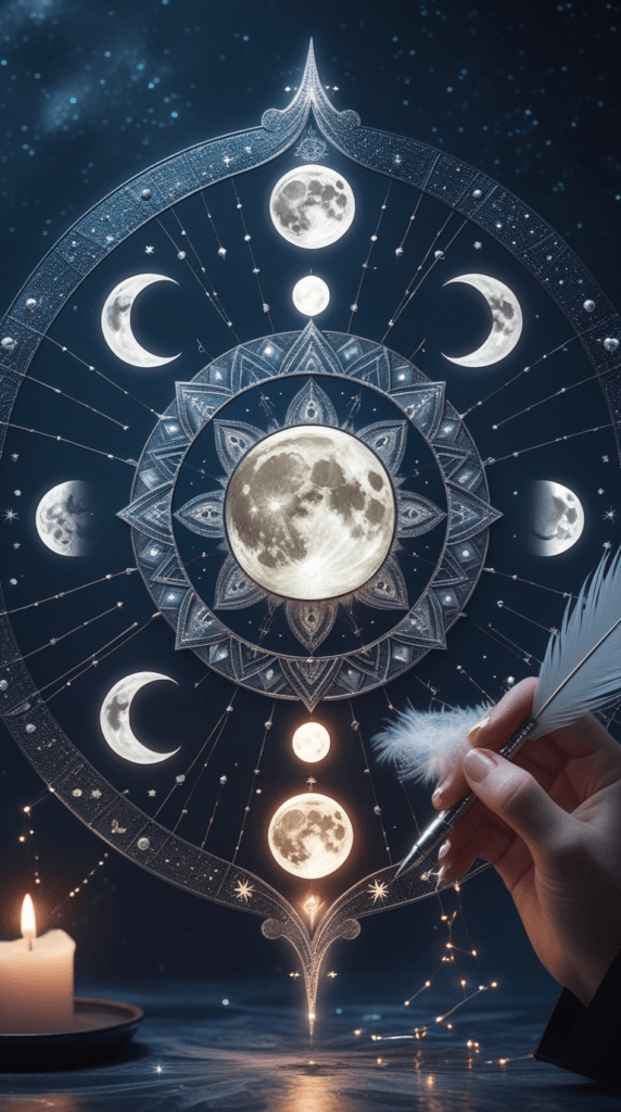 8- Draw mandalas inspired by lunar phases.