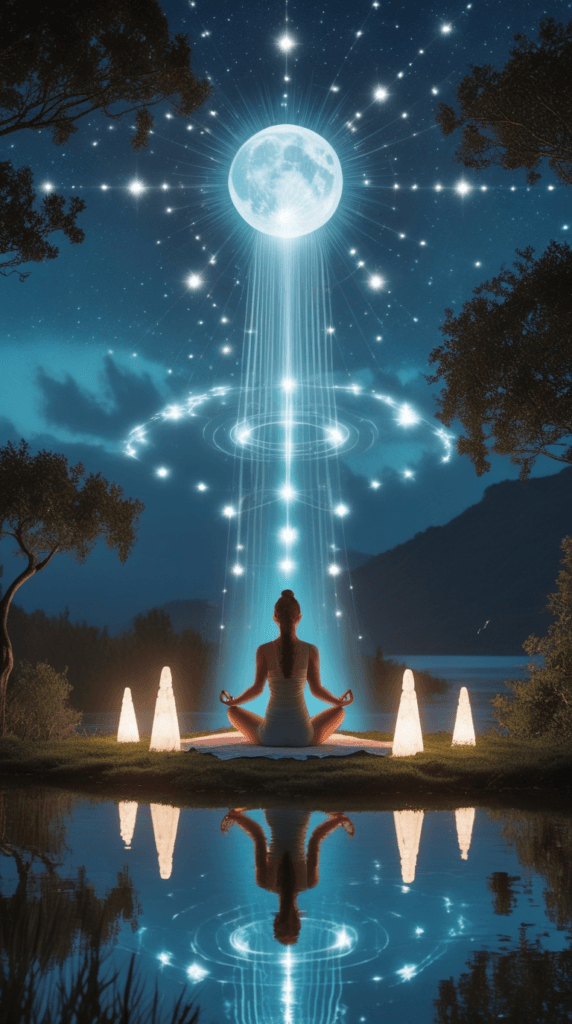 Do guided visualizations under the moonlight.