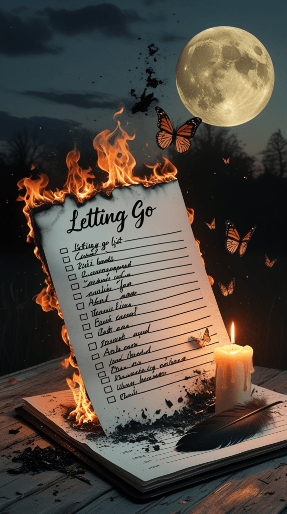 Write a “letting go” list and symbolically destroy it.