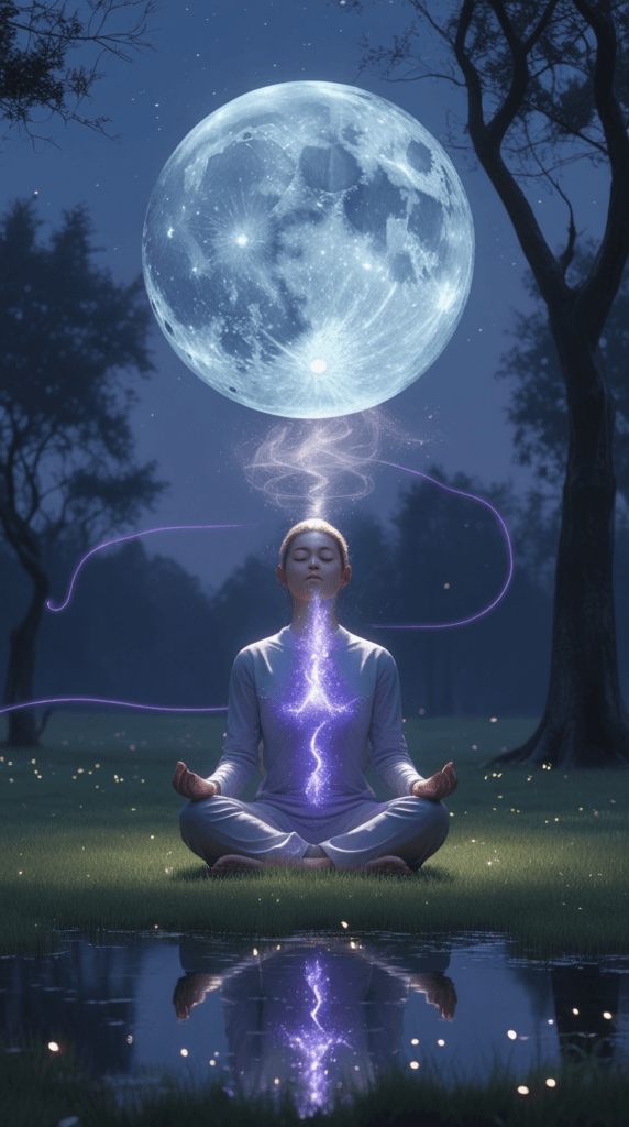 1- Sit outdoors under the moonlight and synchronize your breath.