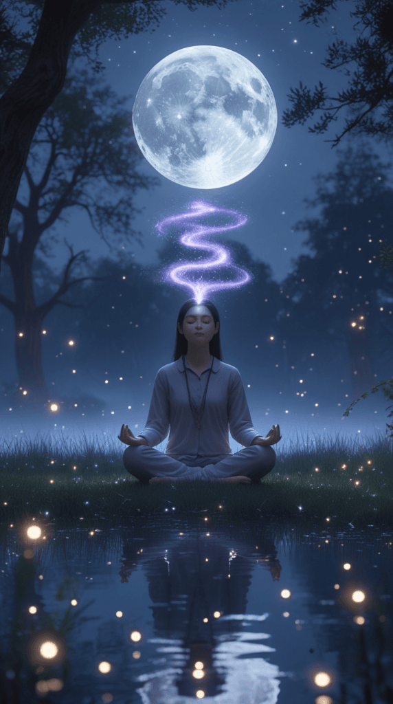 2- Visualize lunar light filling every cell in your body.